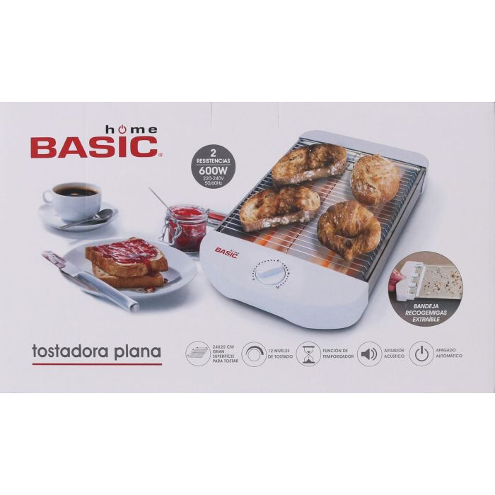 Basic Home Tostadora Plana 560W, 36x26x9.3 cm (4 Unidades) 1