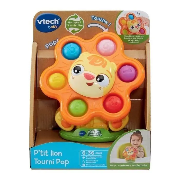 Vtech Baby Little Lion Tourni Pop Plástico Reutilizado Juego Educativo Bebé 3