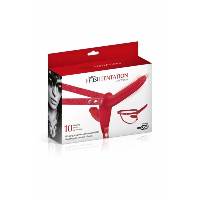 Consolador con arnés Fetish Tentation Rojo 155 cm 2