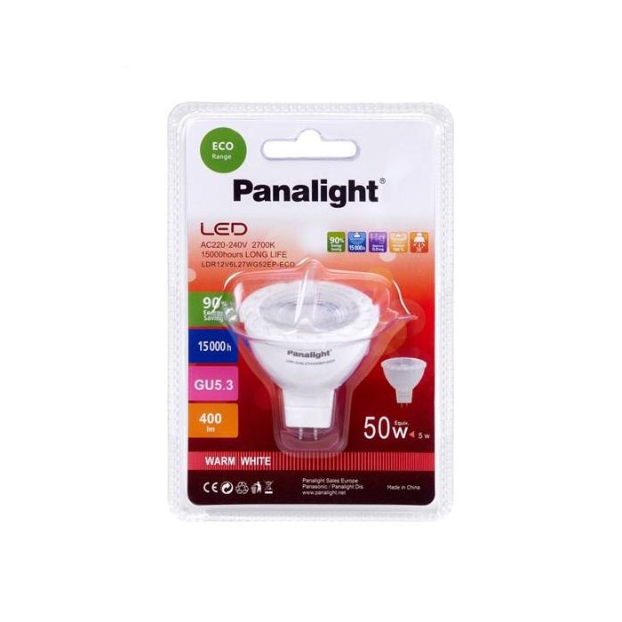 Lámpara Led Dicroica Gu5.3 De 5W 2700K PANASONIC-PANALIGHT LDR12V6L27WG52EPL-ECO 2