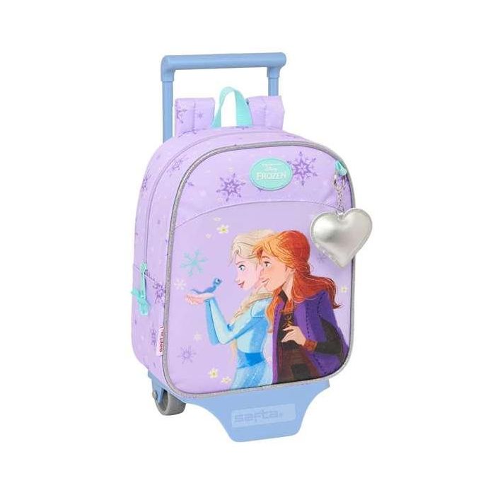 Mochila Escolar con Ruedas Frozen Spirit Lila 22 x 27 x 10 cm