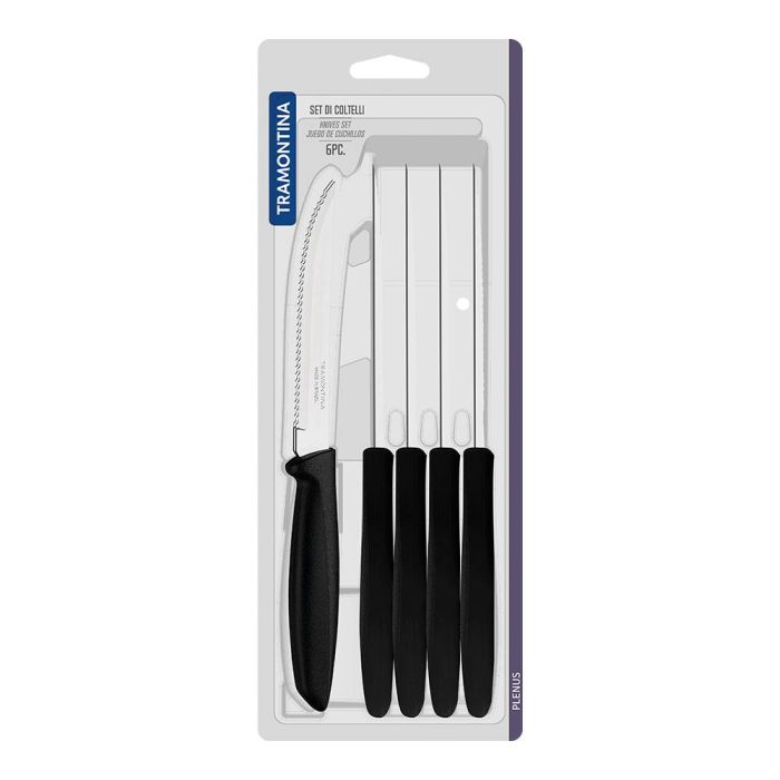 Cuchillos dentados para carne, plenus, negro, 6 unidades 1