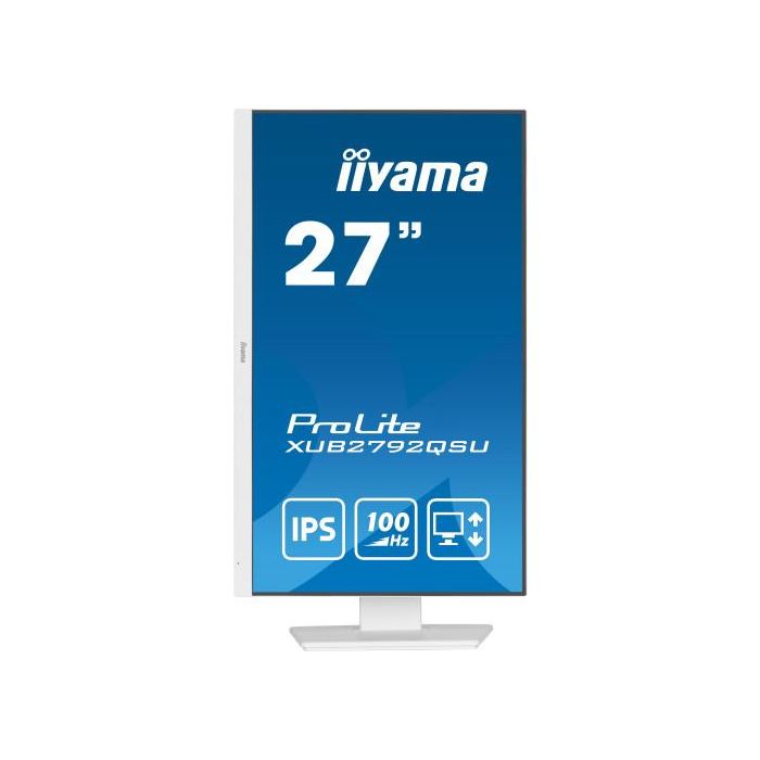 MONITOR IIYAMA 27"/2560 x 1440/3.7 MPX/WQHD/100Hz/250CD/16:9/HDMI/LED/BLANCO 1 MONITOR IIYAMA 27"/2560 x 1440/3.7 MPX/WQHD/100Hz/250CD/16:9/HDMI/LED/BLANCO 1