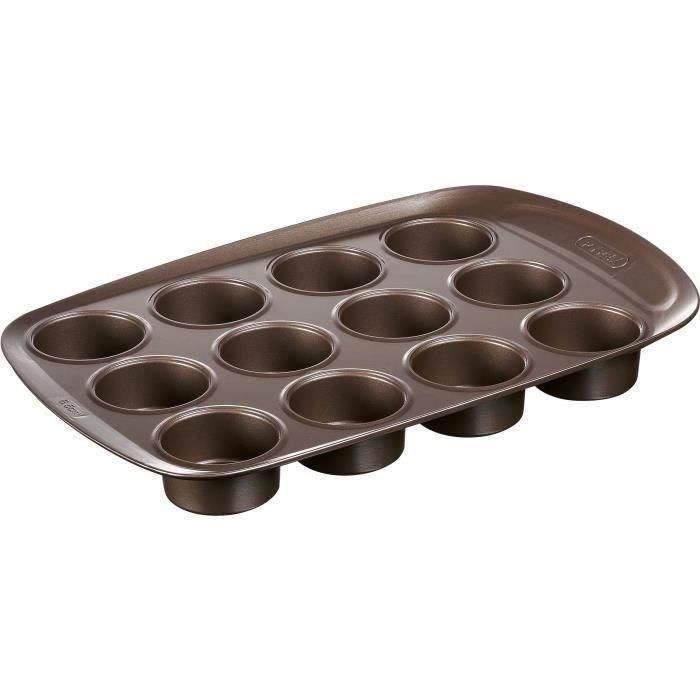Pyrex 1452002 Molde para Muffins de Acero al Carbono, Antiadherente, 12 Agujeros 2