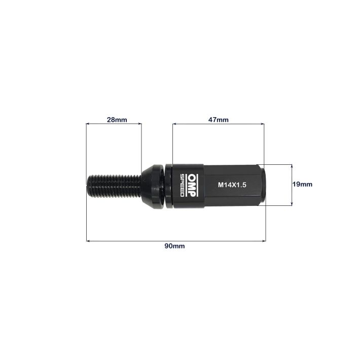 Omp Speed Juego De 20 Tornillos Con Protector De Aluminio De Colores M14x1.5 Llave De 17-19 Largo 28 mm Con Protector Negro OMPS09981401 2 Omp Speed Juego De 20 Tornillos Con Protector De Aluminio De Colores M14x1.5 Llave De 17-19 Largo 28 mm Con Protector Negro OMPS09981401 2