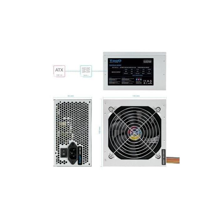 Fuente de Alimentación TooQ TQAPOLO-500SP/ 500W/ Ventilador 12cm 3
