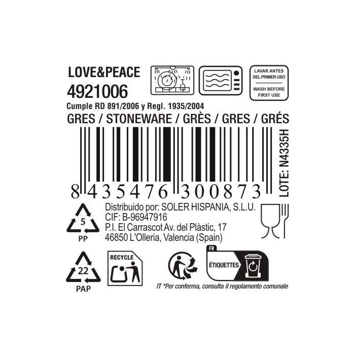 Bol Love&Peace 650 cc Ø13.3 cm - Inde (24 Unidades) 6 Bol Love&Peace 650 cc Ø13.3 cm - Inde (24 Unidades) 6