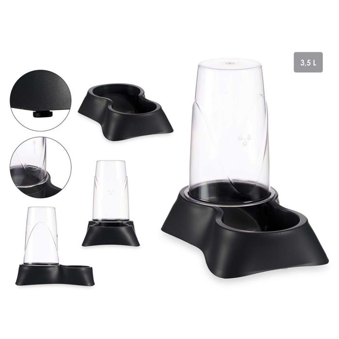 Comedero Bebedero Mascow 3,5L Antracita 21.5x32.5x32.5 cm (4 Unidades) Comedero Bebedero Mascow 3,5L Antracita 21.5x32.5x32.5 cm (4 Unidades)