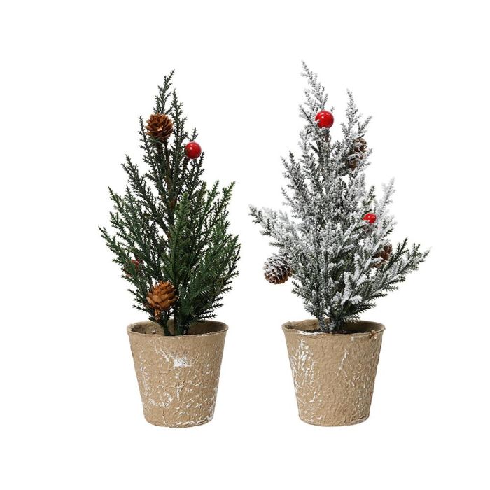 Everlands Mini pino con piñas y frutas, 2 modelos efecto nevado o verde, Ø10 x 28 cm, decoración para interior 0 Everlands Mini pino con piñas y frutas, 2 modelos efecto nevado o verde, Ø10 x 28 cm, decoración para interior 0