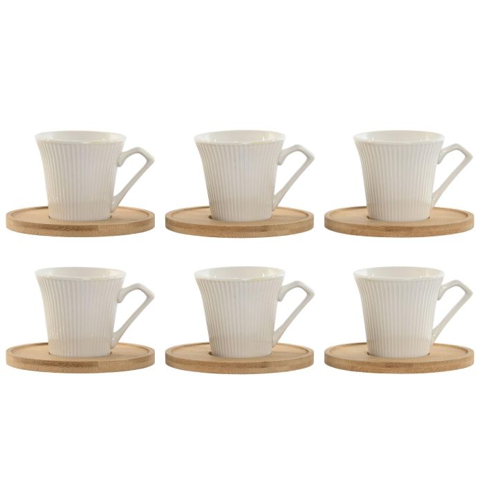 Cafe Basicos DKD Home Decor Blanco 6.5 x 6 x 8.5 cm Set de 6