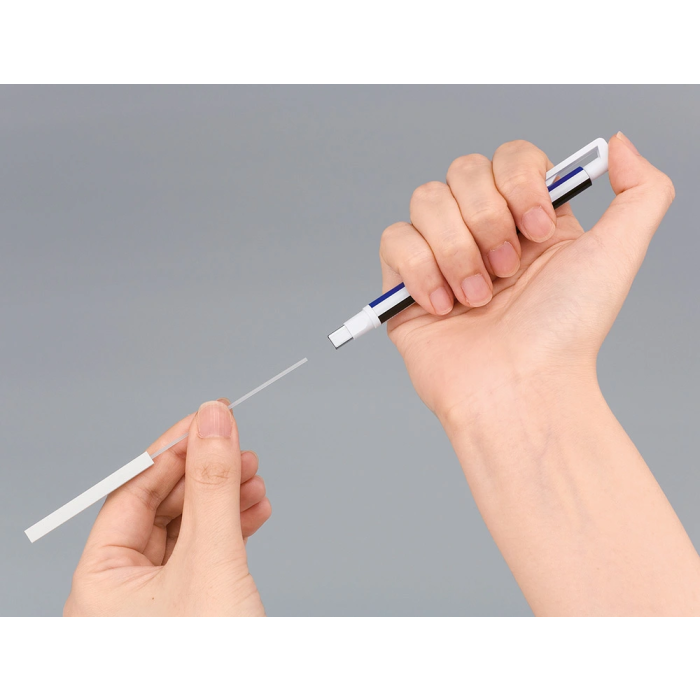 Tombow Portagomas Mono Zero Goma Rectangular 2.5x5 mm Blanco Azul y Negro 3