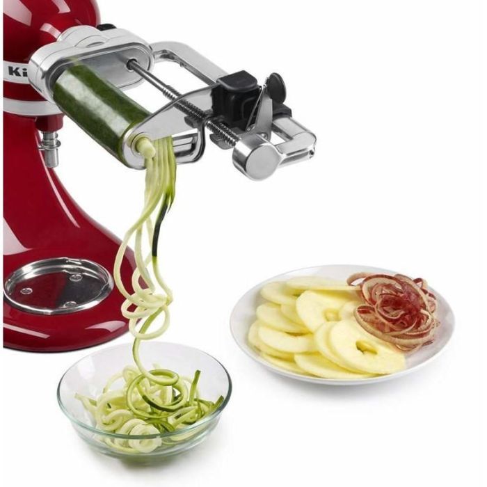 KitchenAid 5KSMSCA Accesorio Cortador de Verduras en Láminas para Robots de Cocina K45SS KSM150 KSM7990 - Plata Metal 2