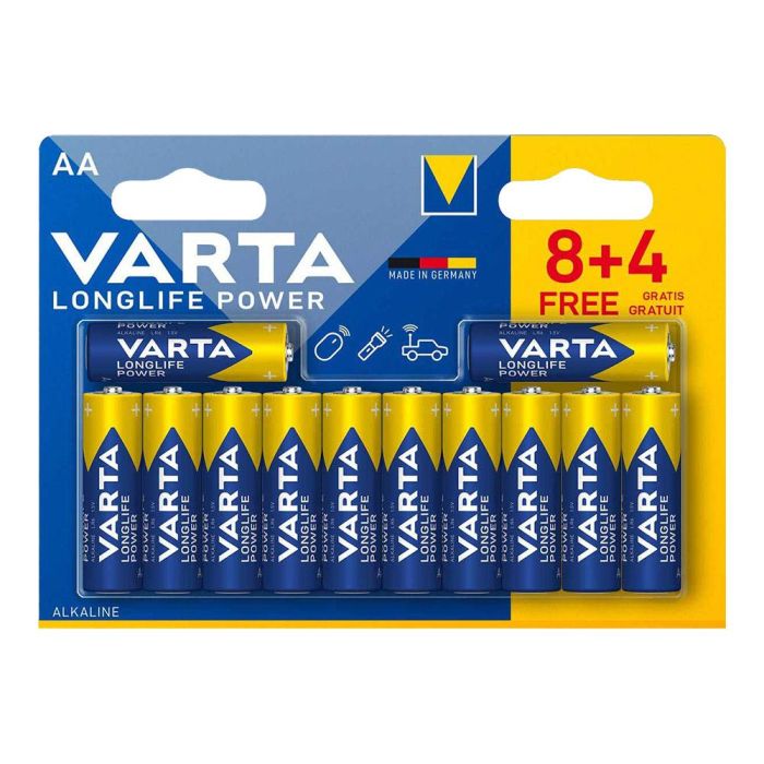 Varta Pila Alcalina Longlife Power AA - LR06 (Blister 12 Unid.) Ø14,5x50,5mm 0 Varta Pila Alcalina Longlife Power AA - LR06 (Blister 12 Unid.) Ø14,5x50,5mm 0