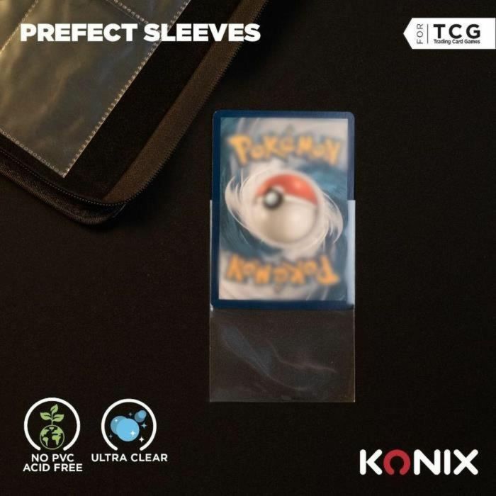 Konix AAAPQ89576 Fundas Perfect Sleeves para cartas, 100 bolsillos transparentes, compatible con Magic The Gathering, Pokémon 9 Konix AAAPQ89576 Fundas Perfect Sleeves para cartas, 100 bolsillos transparentes, compatible con Magic The Gathering, Pokémon 9