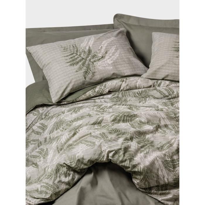Juego de cama - 1 funda nórdica 220x240 cm + 2 fundas de almohada 60x60 cm - 100% algodón - Caqui 3 Juego de cama - 1 funda nórdica 220x240 cm + 2 fundas de almohada 60x60 cm - 100% algodón - Caqui 3