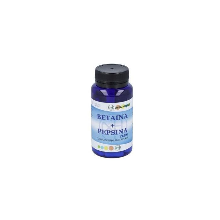 ALFA HERBAL Betaina + Pepsina 30 Cápsulas. Ayuda metabolismo de proteínas, calcio, vitamina B12 y hierro