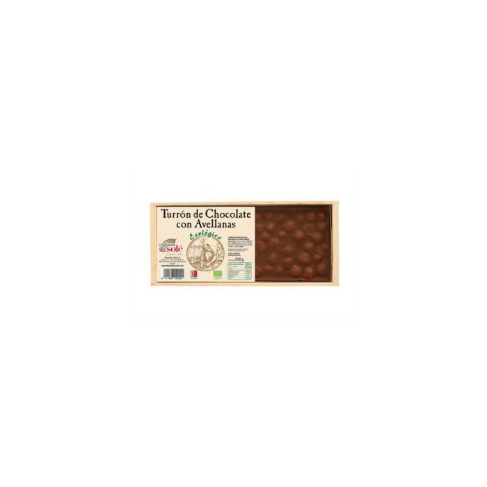 CHOCOLATES SOLE Turrón de Chocolate con Avellanas 200Gr. Eco