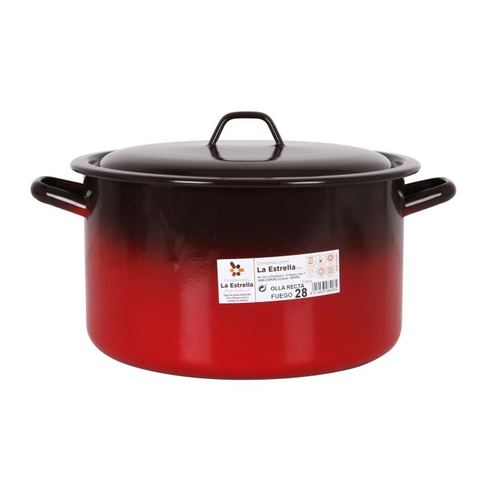 La Estrella Olla Recta con Tapa 28 cm - 9.7 L "Fuego" (4 Unidades)