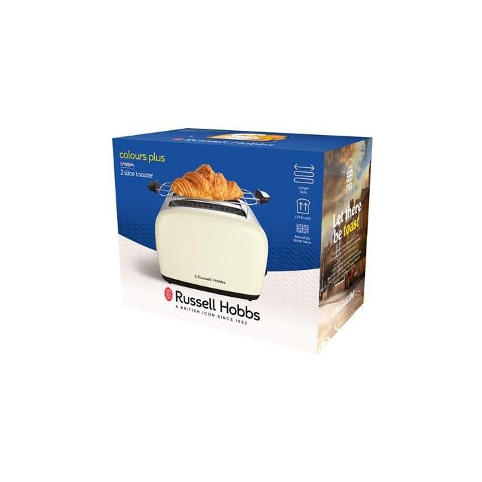 Russell Hobbs Tostadora Colour Plus 2 Ranuras Cortas Crema, Función Levantar y Ver, Diseño Moderno 2 Russell Hobbs Tostadora Colour Plus 2 Ranuras Cortas Crema, Función Levantar y Ver, Diseño Moderno 2
