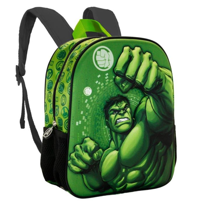 Mochila 3D Pequeña Fist Marvel Hulk Verde 2