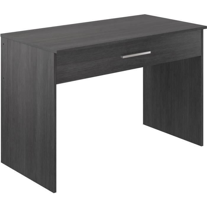 Escritorio con cajones grandes - Melamina gris ceniza - 110 x 56 x 81,5 cm 2 Escritorio con cajones grandes - Melamina gris ceniza - 110 x 56 x 81,5 cm 2