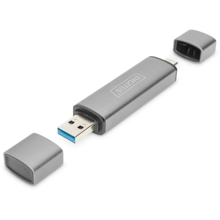 Digitus Dual Card Reader Hub USB-C USB 3.0 para tarjetas SD y Micro SD, OTG, Aluminio, 5000 Mbit/s 9