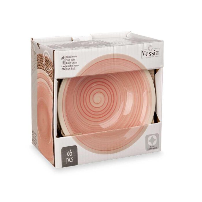 Plato Hondo Gres Rosa Borde 21Cm Vessia (36 Unidades) 2 Plato Hondo Gres Rosa Borde 21Cm Vessia (36 Unidades) 2