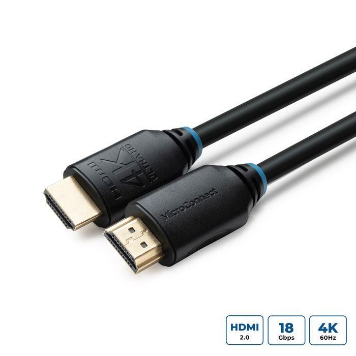 MicroConnect Cable HDMI 2.0 Ultra Alta Velocidad 4K@60Hz 18Gbit con HDR Dinámico 1m 0 MicroConnect Cable HDMI 2.0 Ultra Alta Velocidad 4K@60Hz 18Gbit con HDR Dinámico 1m 0