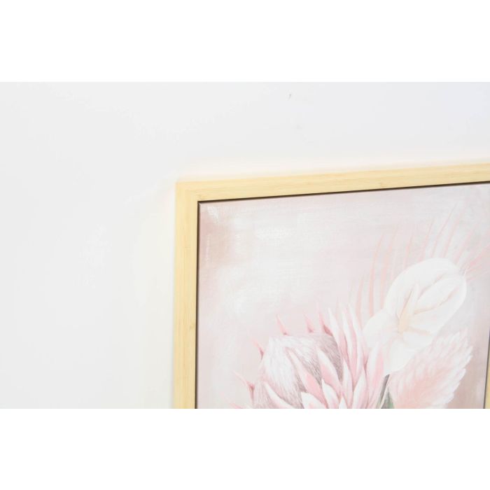 DKD Home Decor Cuadro Estilo Escandinavo Beige Rosa Lienzo y PS 4 x 70 x 50 cm (2 Unidades) Florero Hecho a Mano 1