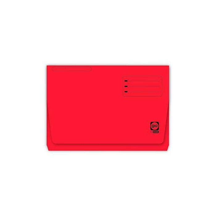 Gio Subcarpeta con bolsa y solapa, rojo intenso, cartulina folio 320 gr, 25 unidades