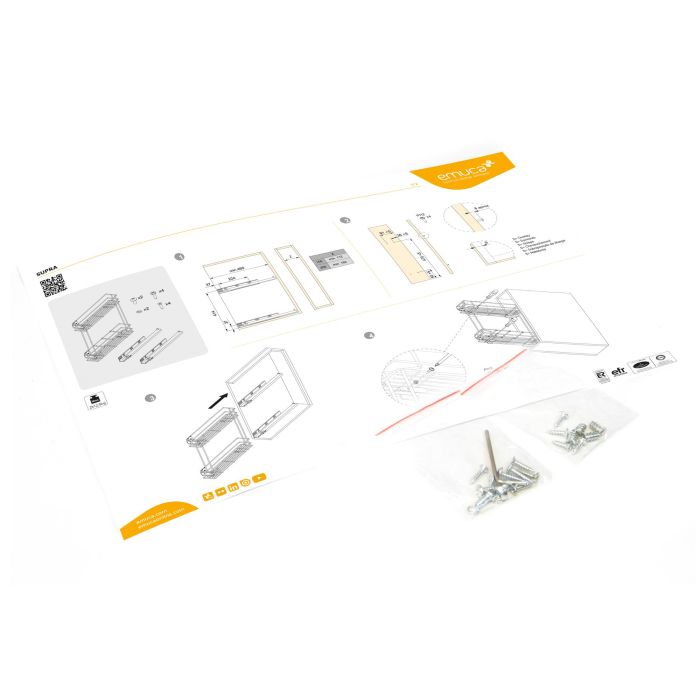 Emuca Botellero lateral extraíble Supra con cierre suave, módulo 150mm, Acero, Pintado aluminio 7 Emuca Botellero lateral extraíble Supra con cierre suave, módulo 150mm, Acero, Pintado aluminio 7