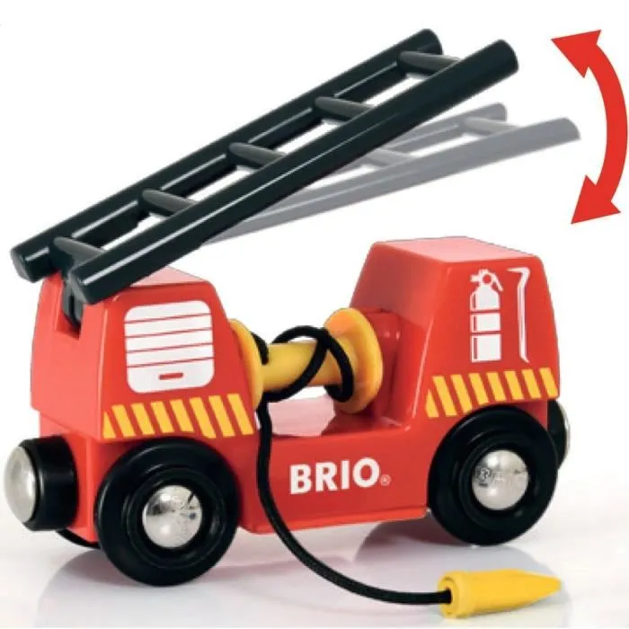 Brio World 33811 Camión de Bomberos de Madera con Luz y Sonido para Niños a Partir de 3 Años 4