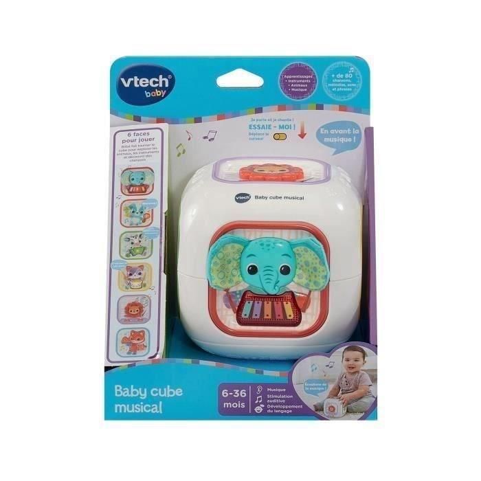 Vtech Baby Cubo Musical Didáctico para Bebés 6-36 Meses con 4 Botones de Animales, Texturas, 6 Canciones y 16 Melodías 4 Vtech Baby Cubo Musical Didáctico para Bebés 6-36 Meses con 4 Botones de Animales, Texturas, 6 Canciones y 16 Melodías 4