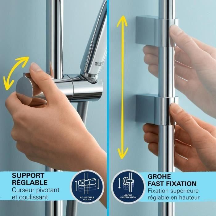 Set de ducha con rociador de 2 chorros, barra y flexo - GROHE Vitalio Comfort 110 26928001 - Fácil selección - Ahorro de agua 4 Set de ducha con rociador de 2 chorros, barra y flexo - GROHE Vitalio Comfort 110 26928001 - Fácil selección - Ahorro de agua 4