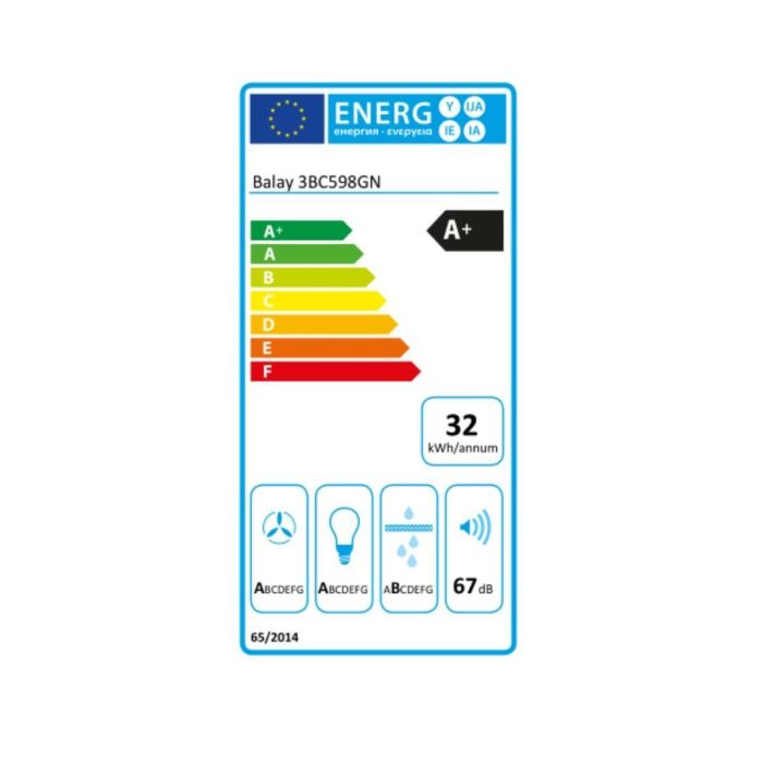 Campana Convencional Balay 3BC598GN 90 cm 840 m3/h 55 dB 163W 1