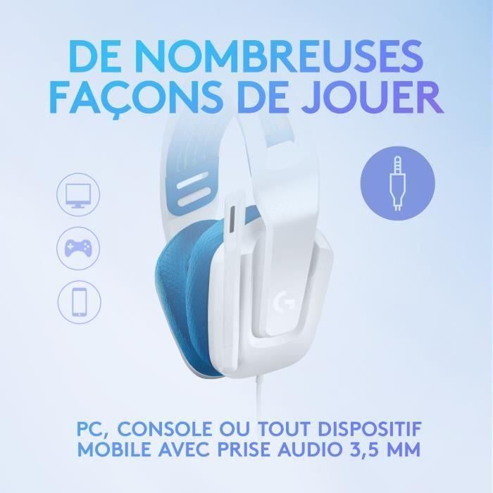 Logitech G335 Auriculares Gaming con Micrófono, Cableado, Blanco, Estéreo, para PC y Consolas 2 Logitech G335 Auriculares Gaming con Micrófono, Cableado, Blanco, Estéreo, para PC y Consolas 2