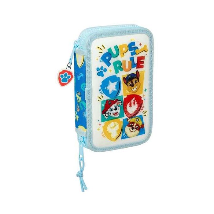 Plumier Doble The Paw Patrol Pups rule Azul 12.5 x 19.5 x 4 cm 28 piezas