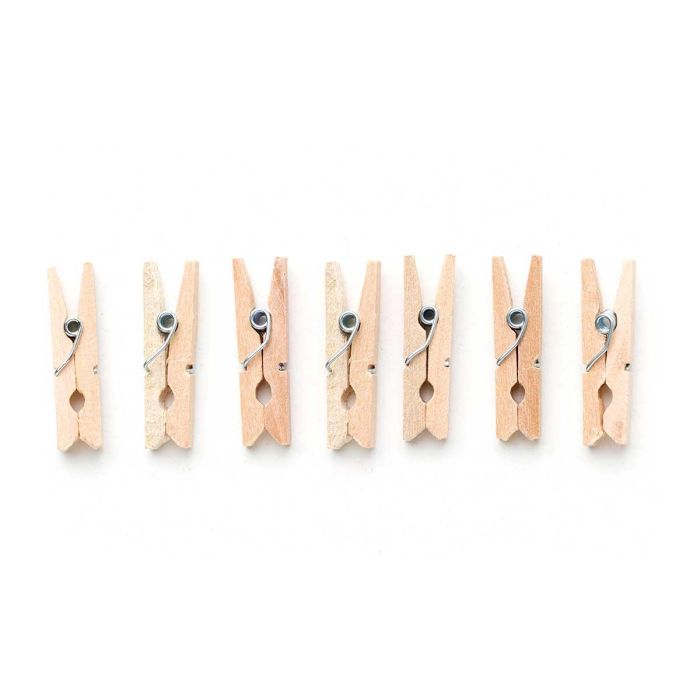 Set 15 Pinzas de Madera Natural Pincello 7.5x12.5x2 cm (24 Unidades) 1 Set 15 Pinzas de Madera Natural Pincello 7.5x12.5x2 cm (24 Unidades) 1