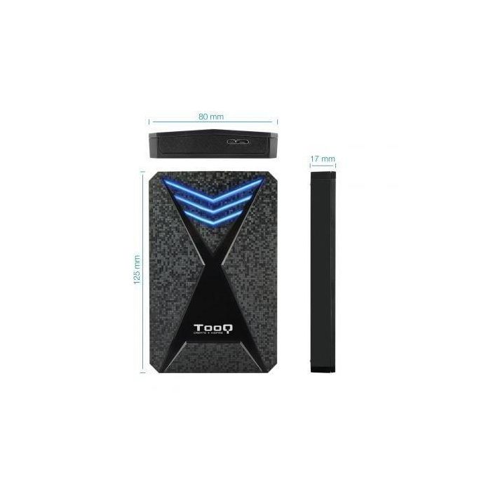 TooQ TQE-2550BL Caja Externa Gaming para Disco Duro 2.5" USB 3.1 Gen 1 (5Gbps) 4TB máximo SATA III sin tornillos Negro con LED azul 1 TooQ TQE-2550BL Caja Externa Gaming para Disco Duro 2.5" USB 3.1 Gen 1 (5Gbps) 4TB máximo SATA III sin tornillos Negro con LED azul 1