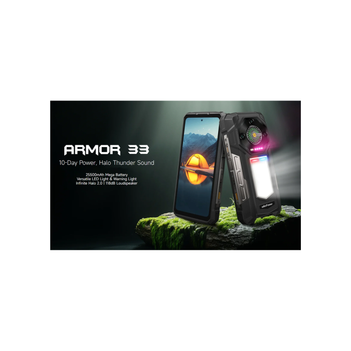 Ulefone Smartphone Armor 33 ULEAR33B Negro, 12 GB RAM, 512 GB, Pantalla 6.95", 50MP, Batería 25500 mAh 1