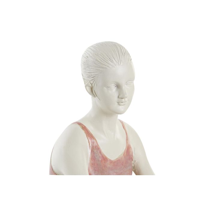 DKD Home Decor Figura Romántica de Resina Bailarina Rosa y Blanca 11x17x16 cm (2 Unidades) 2 DKD Home Decor Figura Romántica de Resina Bailarina Rosa y Blanca 11x17x16 cm (2 Unidades) 2