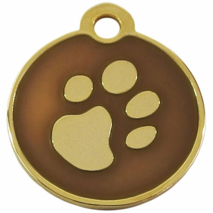Placa identificativa para collar Imarc Circle Marrón Dorado 1 Placa identificativa para collar Imarc Circle Marrón Dorado 1