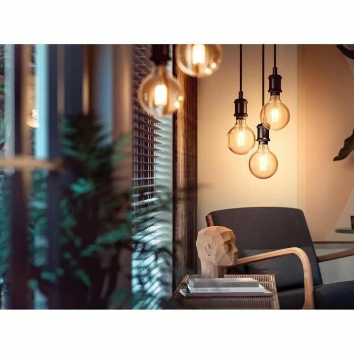 Philips Hue White Ambiance, LED conectado LED E27 Filamento G93 Globe, Bluetooth, trabaja con Alexa, Google y HomeKit 1