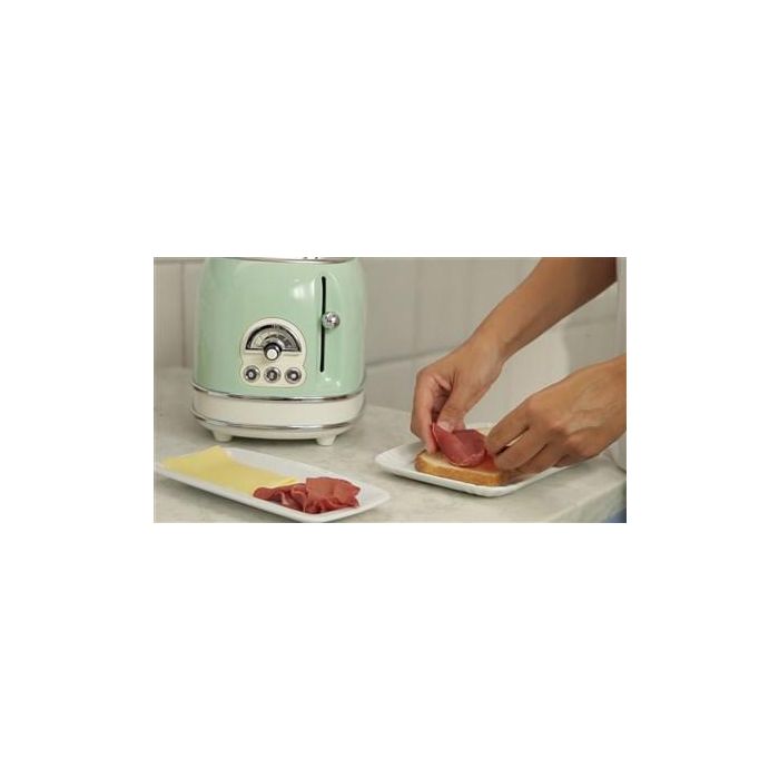Ariete 155/14 Tostador Vintage 2 Ranuras Verde con Rueda Selectora de 6 Niveles y Bandeja Recogemigas 5