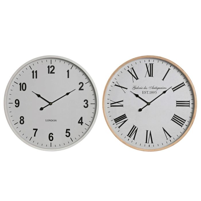 Reloj Pared Basicos DKD Home Decor Natural Beige 5.5 x 53 x 53 cm (2 Unidades)