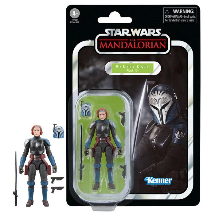 HASBRO Bo-Katan Kryze The Mandalorian Plazir-15 Star Wars Figura articulada 9,5cm con casco, blásters y sable oscuro