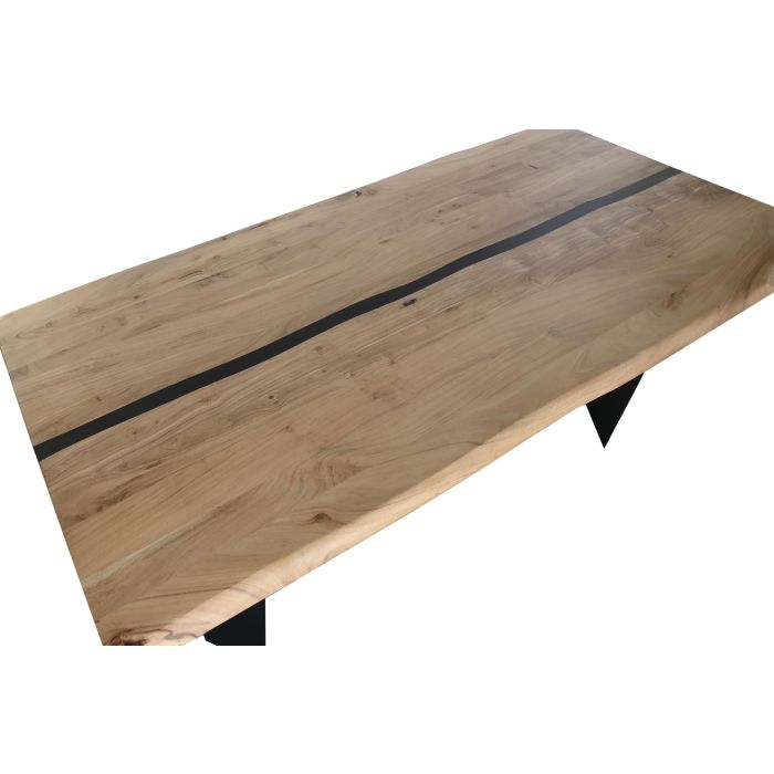 DKD Home Decor Mesa Comedor Acacia Metal 100 x 76 x 200 cm Moderno 2