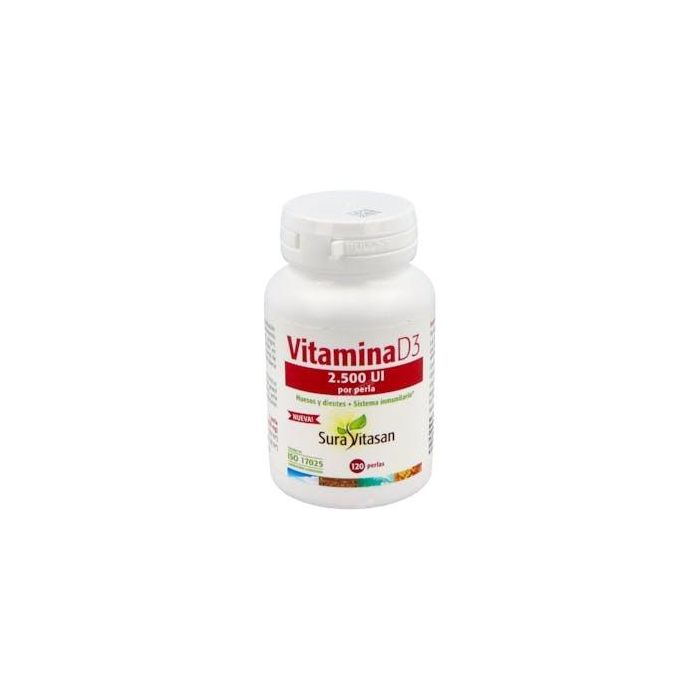 SURA VITASAN Vitamina D3 2.500 UI 120 Perlas - Colecalciferol para huesos y sistema inmunitario