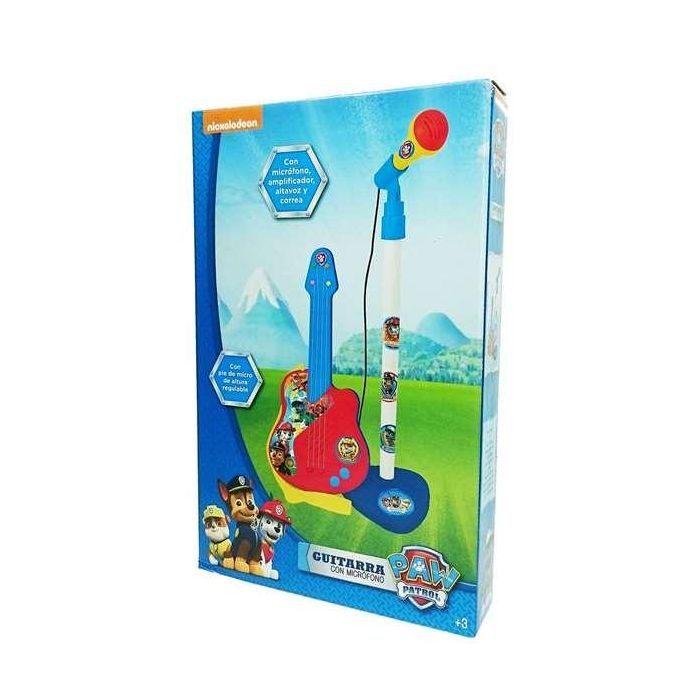 Guitarra y microfono de pie paw patrol con amplificador (altura regulable) 60x30x17 cm 7