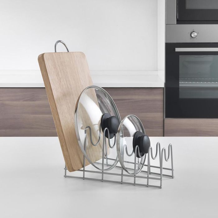 Metaltex Soporte para platos, tapaderas y tablas de corte 'Lido' 29x50x17cm, 6 compartimientos, polytherm metallic 3 Metaltex Soporte para platos, tapaderas y tablas de corte 'Lido' 29x50x17cm, 6 compartimientos, polytherm metallic 3